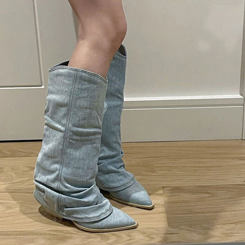 R&B | Stylische Stiefel Aus Denim