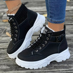 R&B | Plüsch Schnür-Stiefeletten für Damen – Stylisch & Bequem