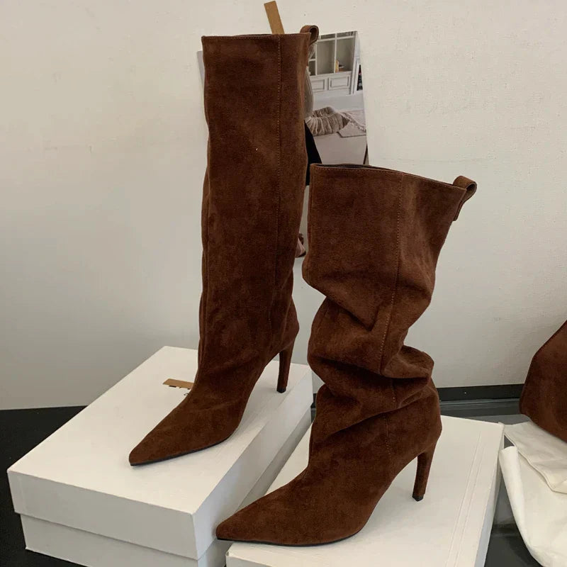 R&B | Spitz zulaufende Kniehohe Stiefel für Damen – Schick & Stilvoll