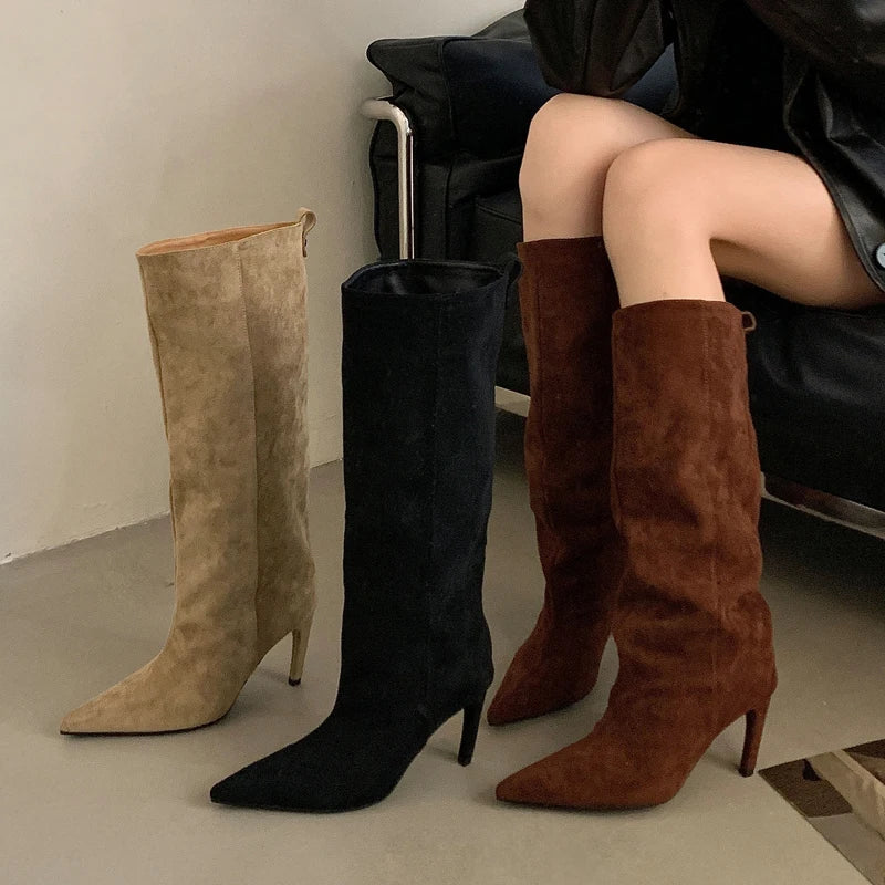 R&B | Spitz zulaufende Kniehohe Stiefel für Damen – Schick & Stilvoll