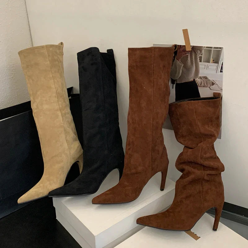 R&B | Spitz zulaufende Kniehohe Stiefel für Damen – Schick & Stilvoll