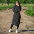 R&B | Lange Strick Hoodie mit Kabelmuster Wolle/polyester Warm und Stilvoll