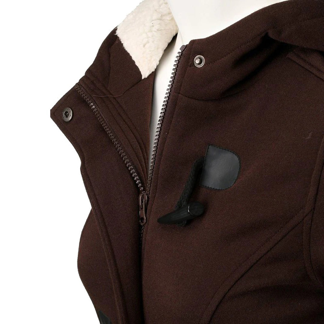 R&B | Woll Toggle Duffle Coat - Kapuzen Fleece Gefütterter Duffle Coat