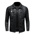 R&B | Herren schwarze Jacke - Trucker-Stil mit umklappbarem Kragen