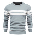 R&B | Slim Fit gestrickte Baumwolle Rippenstrick geometrisches Muster Rundhals