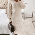 Chic und gemütliches Kleid mit Strickmuster