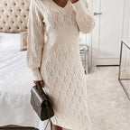 Chic und gemütliches Kleid mit Strickmuster