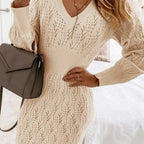 Chic und gemütliches Kleid mit Strickmuster