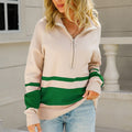 R&B | Strickjacke mit Reißverschluss und Kontraststreifen Baumwolle/polyester Stilvoll und Bequem