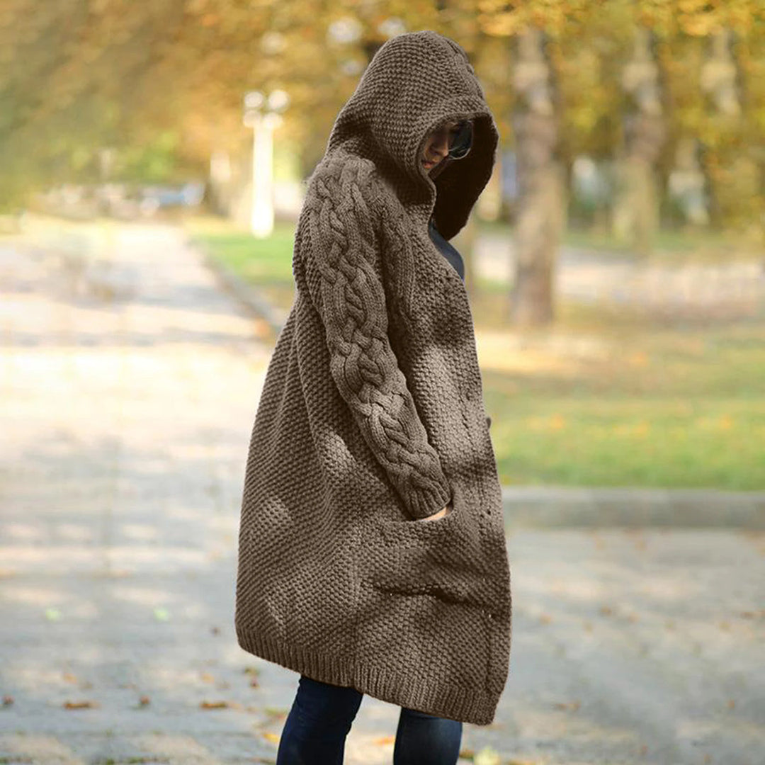 R&B | Strick Cardigan mit Kapuze und Taschen Acryl Komfortabel und Warm