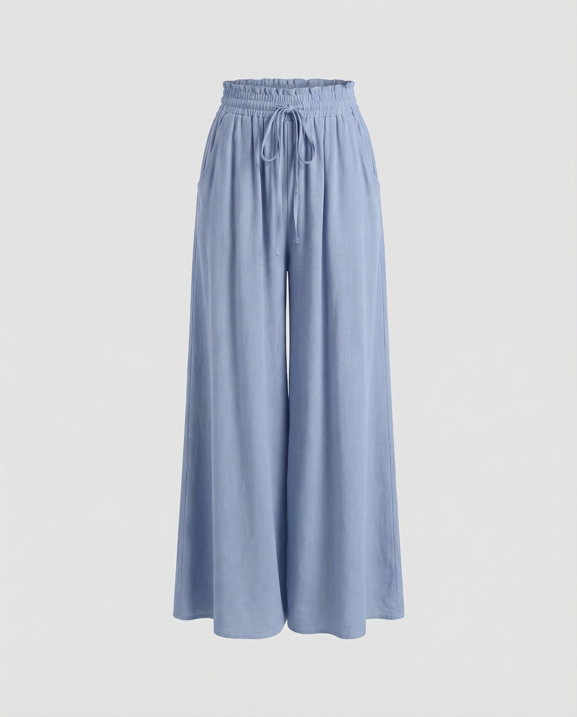 Damen luftige Palazzo-Hose mit elastischem Bund und Seitentaschen R&B