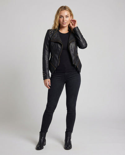 R&B | Bikerjacke für Damen Schlanke Passform