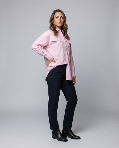 Oversized Blusentop Damen mit Brustklappen