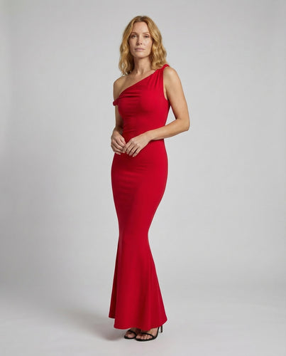 Elegantes Abendkleid asymmetrisch im Meerjungfrau-Stil