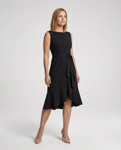 Midikleid Damen ärmellos mit Volant