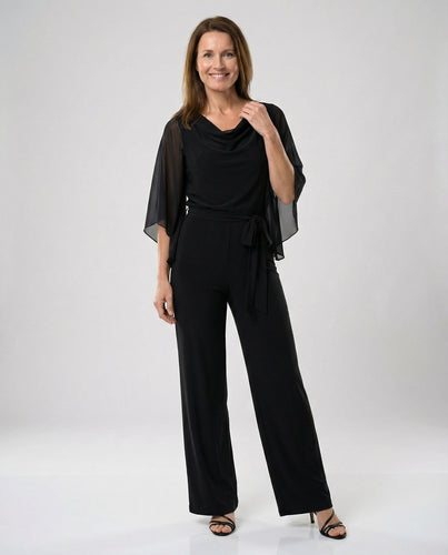 Jumpsuit elegant Damen mit Chiffonärmeln