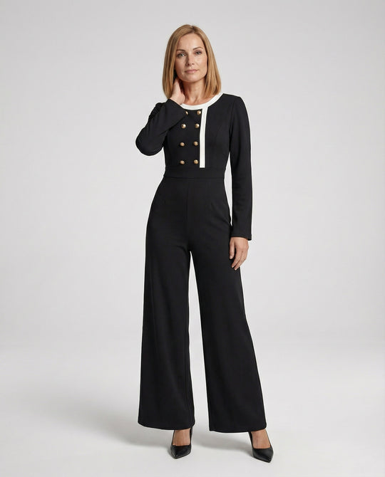 Jumpsuit Damen elegant mit Knopfleiste
