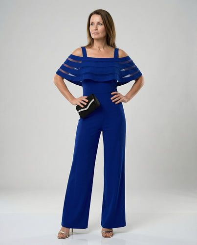 Abend Jumpsuit schulterfrei mit weitem Bein