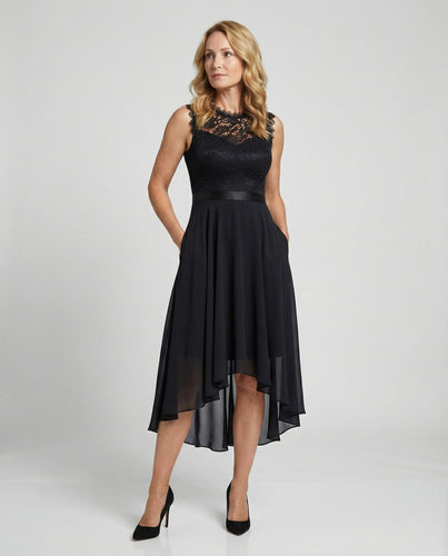 Elegantes Abendkleid mit Spitze und Chiffon