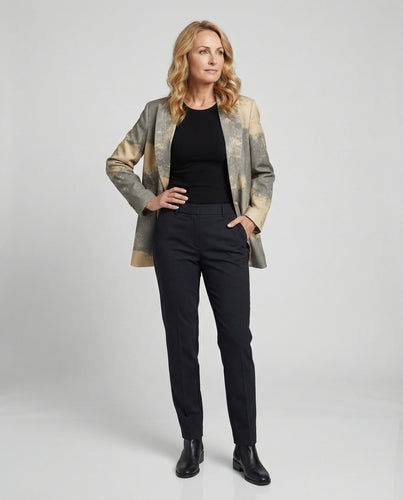 Damen Oversize Blazer strukturiert mit Revers