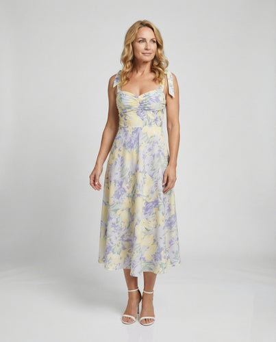 Damen Midikleid mit Schleifenträgern
