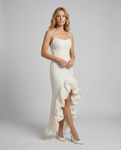 Damen Abendkleid trägerlos Meerjungfrau