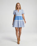 Damen Stufenkleid Sommer mit Puffärmeln