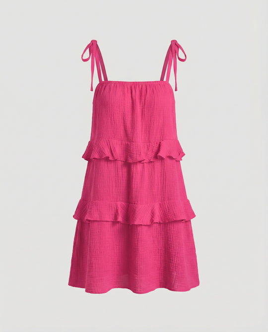 Damen Musselin Sommerkleid kurz