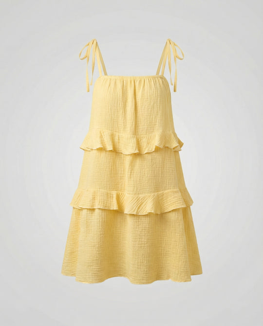 Damen Musselin Sommerkleid kurz