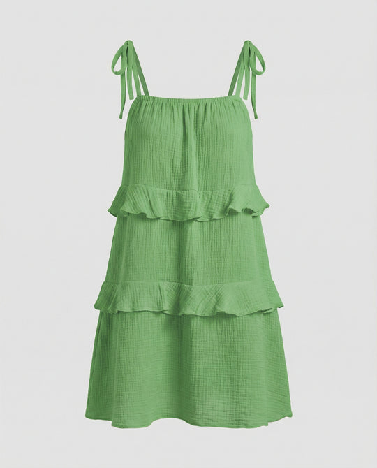 Damen Musselin Sommerkleid kurz