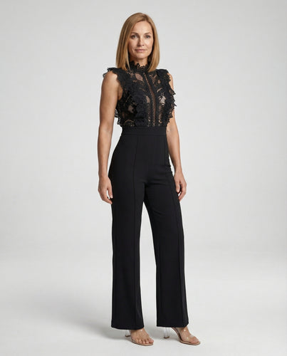 Damen Jumpsuit Spitze elegant weit