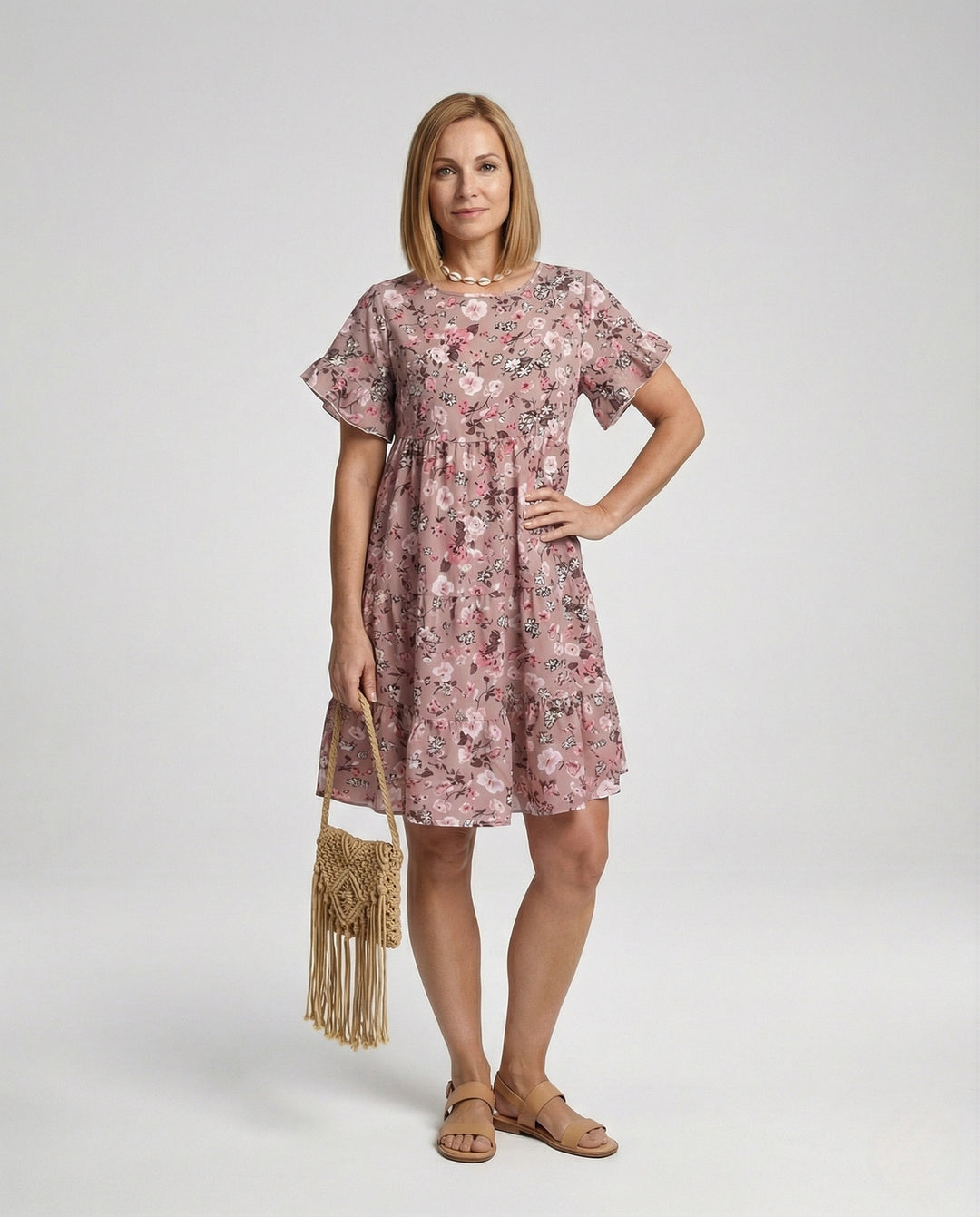 Damen Sommerkleid floral mit Volant