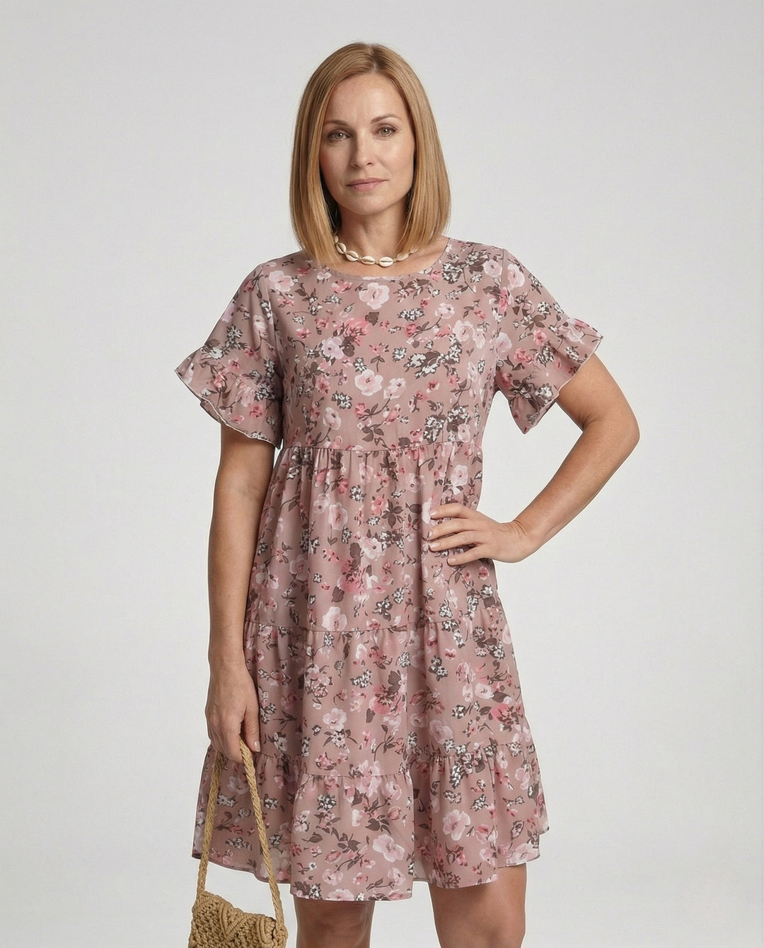 Damen Sommerkleid floral mit Volant