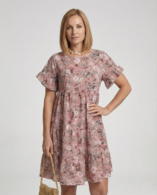 Damen Sommerkleid floral mit Volant