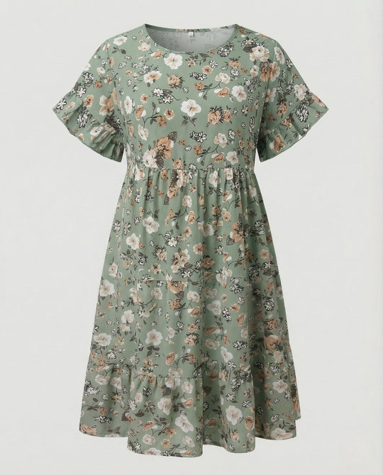 Damen Sommerkleid floral mit Volant