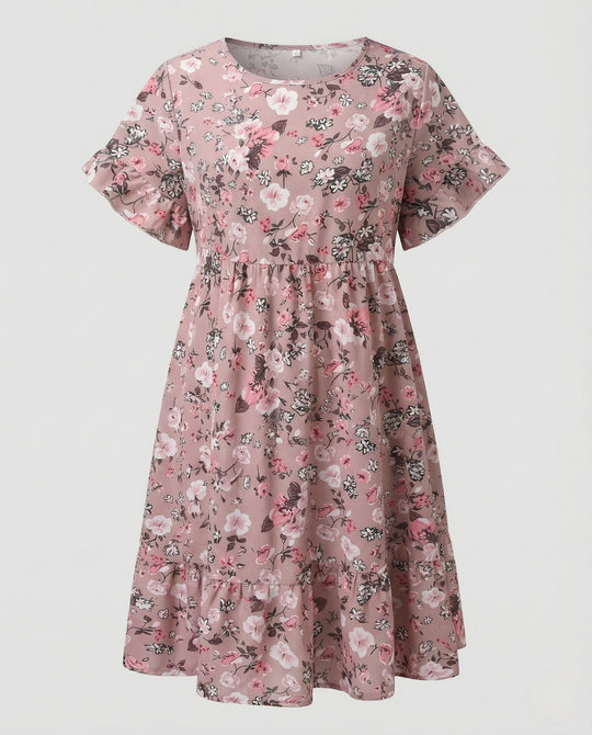 Damen Sommerkleid floral mit Volant