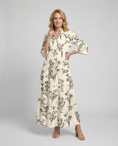 Damen Blumenkleid Maxikleid Floral