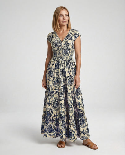 Damen Maxikleid Sommer Baumwolle