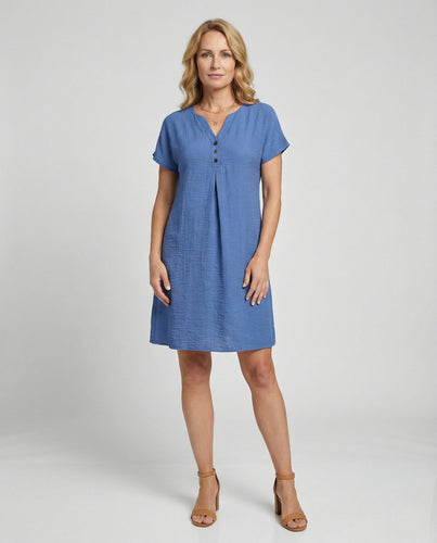 Damen Freizeitkleid Kurz V-Ausschnitt