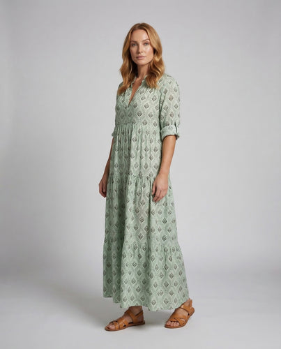 Damen Maxikleid Sommer Baumwolle