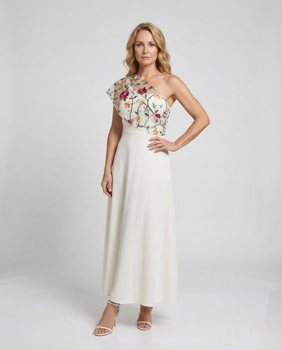 Damen Abendkleid elegant One Shoulder Satin