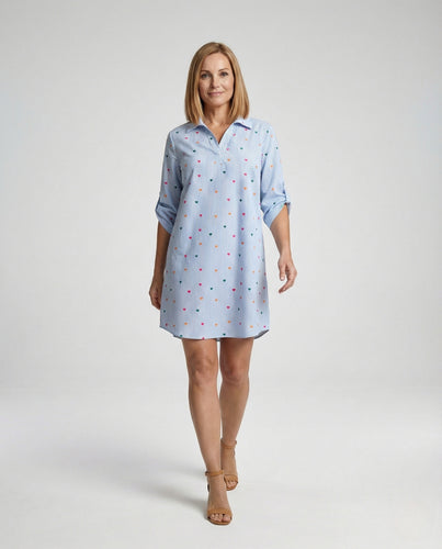 Damen Tunika Bluse V-Ausschnitt Print