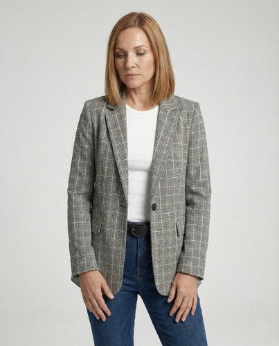 Damen Blazer Oversize Glencheck
