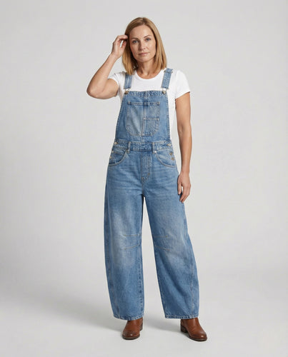 Damen Latzhose Baumwolle weit