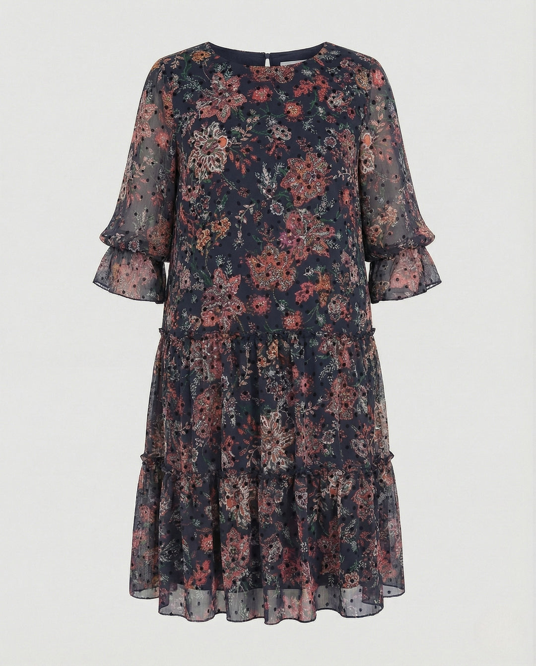 Blumenkleid Damen Midikleid Chiffon Paisley