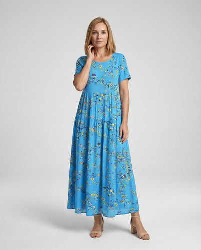 Blumenkleid Damen Maxikleid Stufenrock