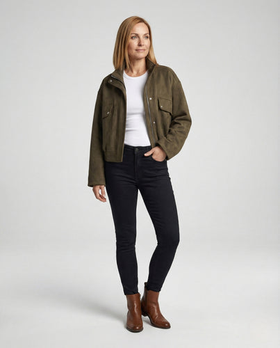 Freizeitkleidung Damen Wildlederjacke Kurz