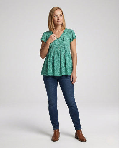 Bluse Damen Viskose Empire