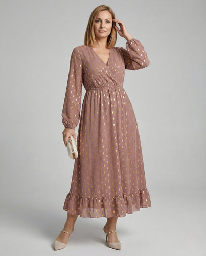 Freizeitkleid Damen Wickel Midikleid