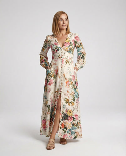Boho Maxikleid Sommer Damen V-Ausschnitt